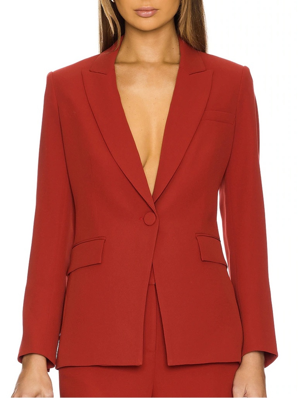 NEW Veronica Beard Dickey Blazer Long & Lean Crimson Red Crepe Blazer Jacket 16